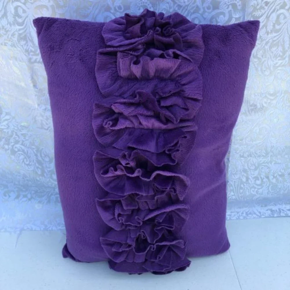 Ruffle Purple Accent Pillow